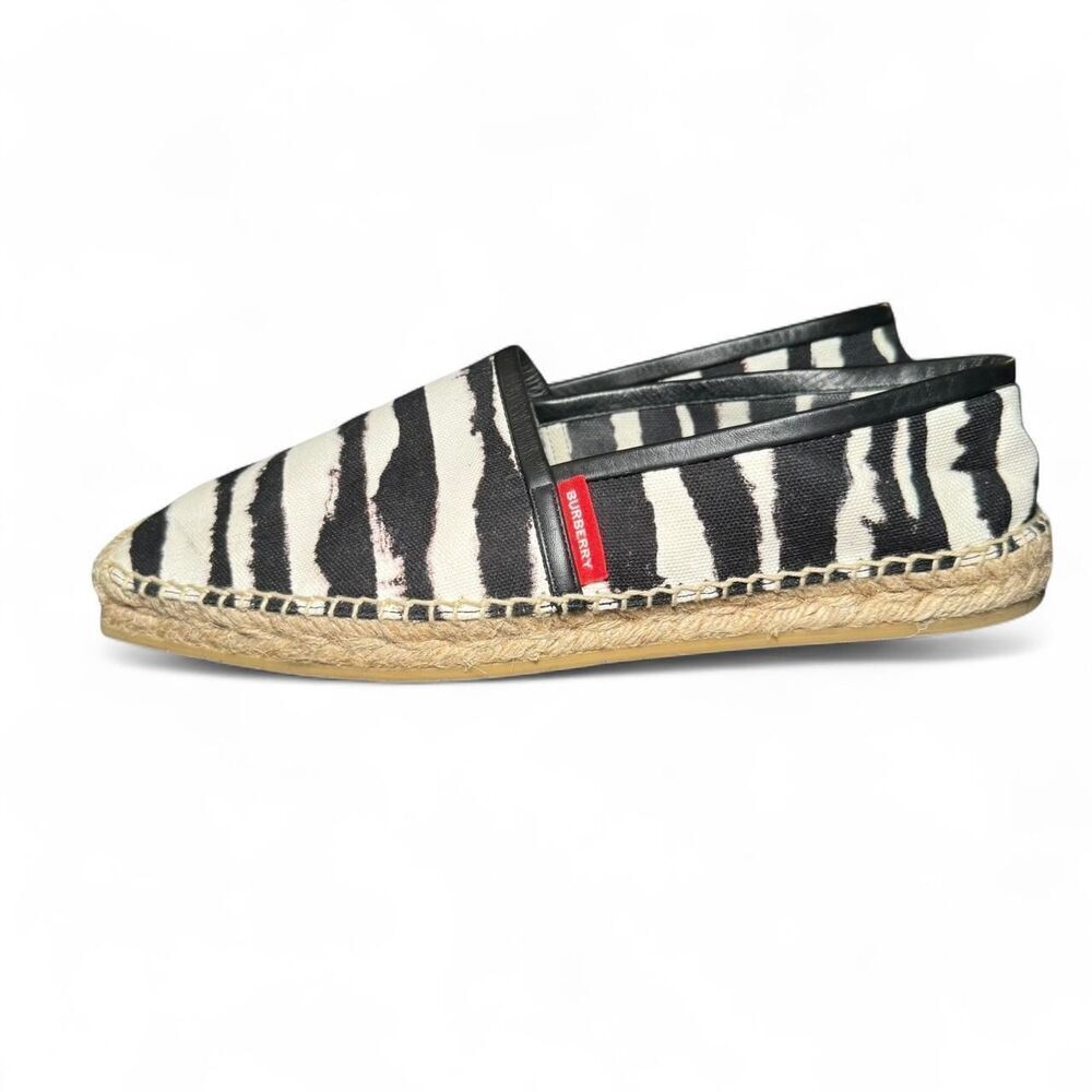 Burberry Women's Abstract/Zebra Print Flat Slip-on Espadrilles EU40/US9.5